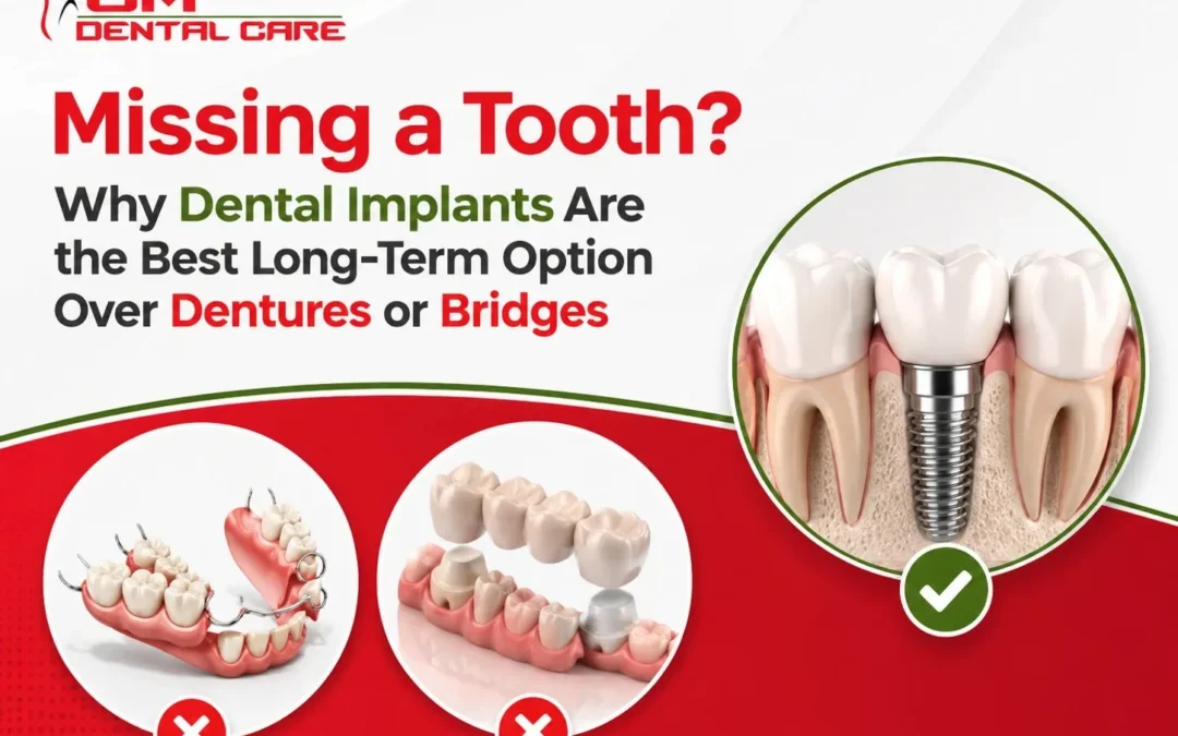 Missing a Tooth? Why Dental Implants Are the Best Long-Term Option Over Dentures or Bridges